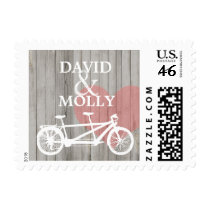 Love Rustic Wood Tandem Bike Heart Stamp