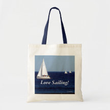 "Love Sailing!" Budget Tote Canvas Bags