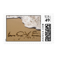 Love Sand Beach Wedding Invitation Stamp