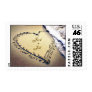 Love Sand Heart Beach Wedding Invitation Stamp Love Sand Heart Beach Wedding Invitation Stamp