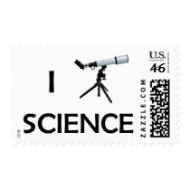 Love Science Telescope Postage Stamps