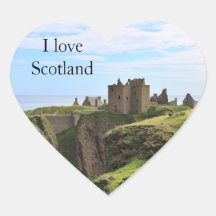 Love Scotland Heart Shaped Sticker