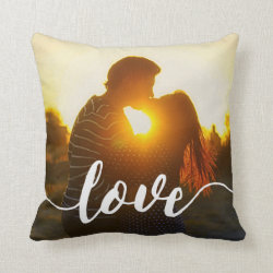 Love Script Overlay Photo Throw Pillow