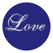 Love Seal_ Grey on Royal Blue_Formal Sticker by monogramgallery Love Seal_ Grey on Royal Blue_Formal Sticker