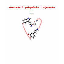 love=serotonin + epinephrine + dopamine t-shirts