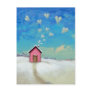 Love shack cabin fun romantic art Staying Warm Post Card