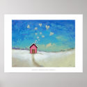 Love shack cabin fun romantic art Staying Warm posters