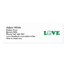 Love shamrock St. Patrick's day Business Card Template