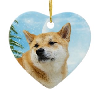 Love Shiba Inu Christmas Ornament ornament