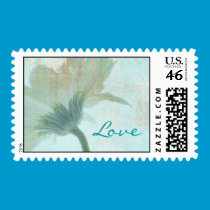 Love Shy Blue Postage Stamp stamps