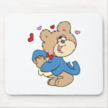 love sick boy teddy bear design mousepads