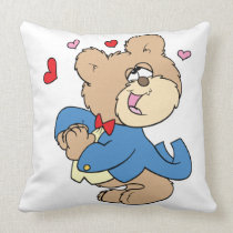 love sick boy teddy bear design valentines day throw pillow
