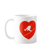 Love Skiing Red Heart mugs by ValentinesDayHearts Love Skiing Red Heart mugs