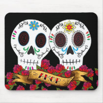 Love Skulls "Amor" Mousepad by artgrrlproductions Love Skulls "Amor" Mousepad