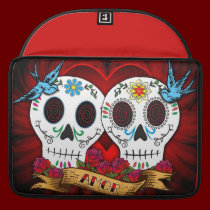 Love Skulls and Bluebirds macbook sleeves
