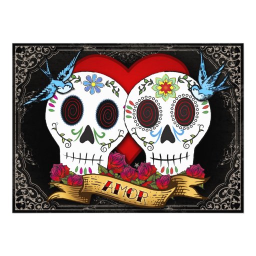 Love Skulls Invitation (front side)