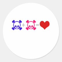 Love Skulls Round Sticker