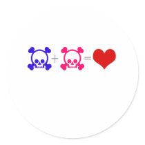 Love Skulls Round Sticker