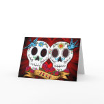 Love Skulls with Bluebirds Card