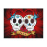 Love Skulls with Bluebirds Postcard