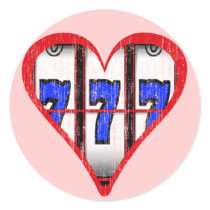 LOVE SLOTS - DISTRESSED ROUND STICKERS