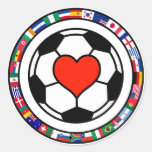 Love Soccer 2010 Round Stickers