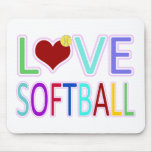 LOVE SOFTBALL MOUSE PAD