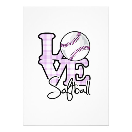 Love Softball Personalized Announcements