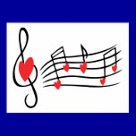 LOVE SONG MUSIC NOTES CUTE RED BLACK WHITE FRIENDS posters