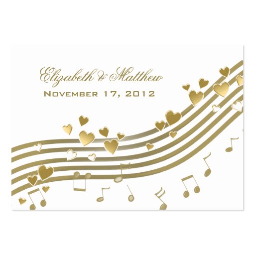 Love Song Music Wedding Place Card Business Cards (back side)