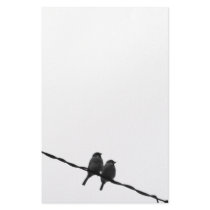 Love/Sparrow Pair B&W Photo Stationery