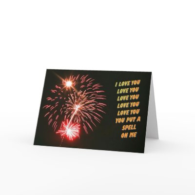 Love Spell Fireworks Note Card by JLWinther