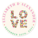 LOVE Spring Flowers Announcement / Save-the-Date stickers by fat_fa_tin LOVE Spring Flowers Announcement / Save-the-Date stickers