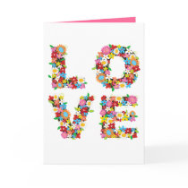 LOVE Spring Flowers Blank / Invitation Card