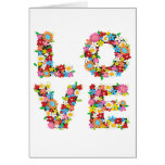 LOVE Spring Flowers Blank / Invitation Card cards