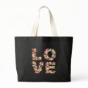 LOVE Spring Flowers Colorful Custom Gift Tote Bag by fat_fa_tin LOVE Spring Flowers Colorful Custom Gift Tote Bag