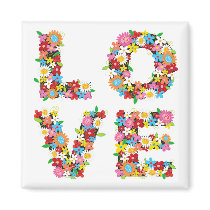 LOVE Spring Flowers Magnet