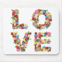 LOVE Spring Flowers Mousepad