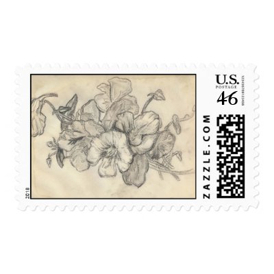 love spring flowers sketch postage stamp by joyful1891
