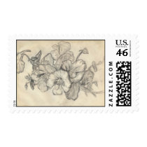 love spring flowers sketch postage