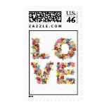 LOVE Spring Flowers Valentine Postage stamps