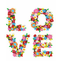 LOVE Spring Flowers Valentine Wedding Gift T-shirt