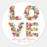 LOVE Spring Flowers Wedding Stickers stickers