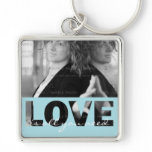 Love Square Metal Photo Keychain (Large) | Cut Out