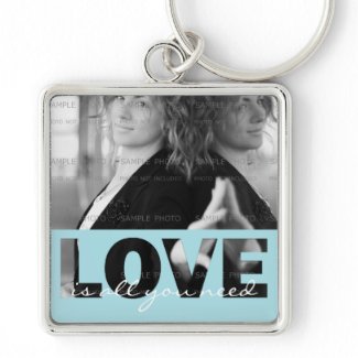 Love Square Metal Photo Keychain (Large) | Cut Out keychain