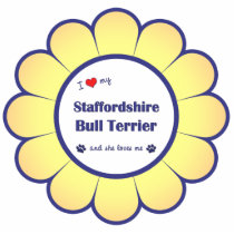 Love Staffordshire Bull Terrier (She) Ornament photo sculptures