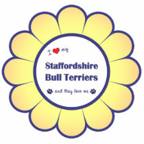 Love Staffordshire Bull Terriers (They) Ornament photo sculptures