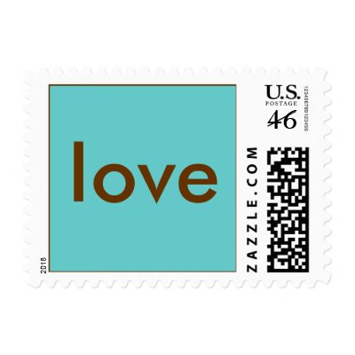 Love Stamp - Blue/Brown - Small