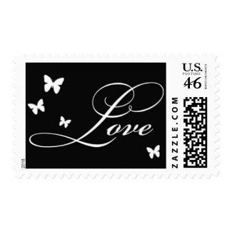 Love stamp with butterflies