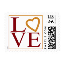 Love Stamps Cranberry And Coffee Wedding Postage